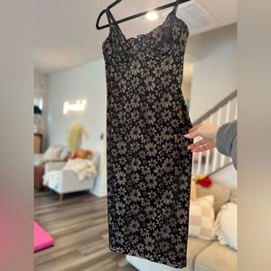 Victoria's Secret Black Floral Midi Dress